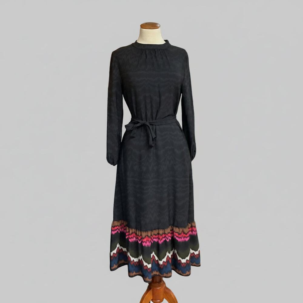 Vilagallo black/multi-color hem Luna dress, Size XS, NEW WITH TAGS!